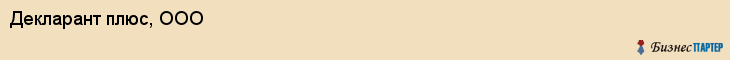 Декларант плюс, ООО, Владивосток